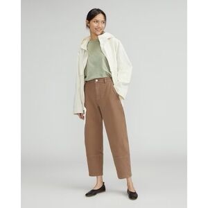 Everlane utility barrel pants in toasted coconut khaki